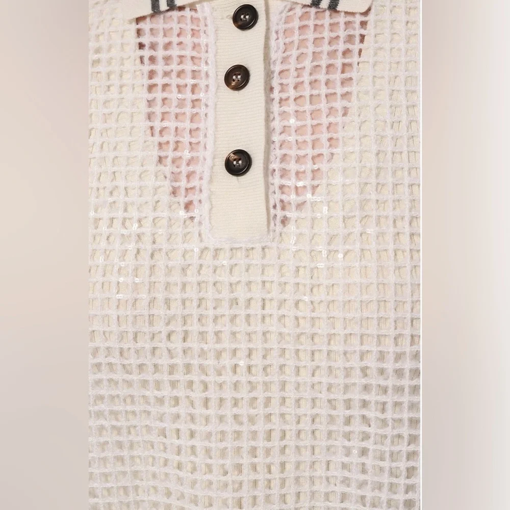 🔥BRUNELLO CUCINELLI
Netted Polo Shirt with Contrast Stripes/Size Large/MP $3850🔥 - Picture 5 of 13